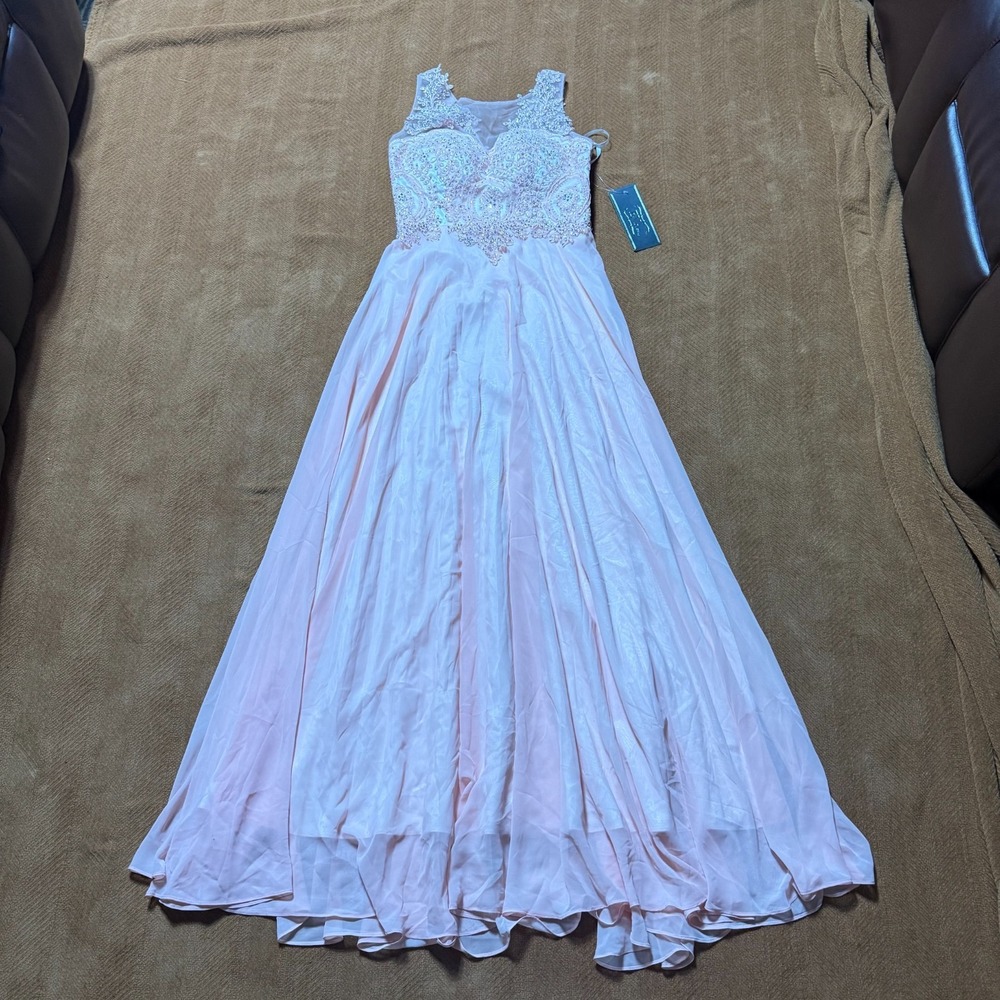 Formal Pink Embellished Ball Gown Dress Tulle Sleeveless Small‎ S Prom Quince